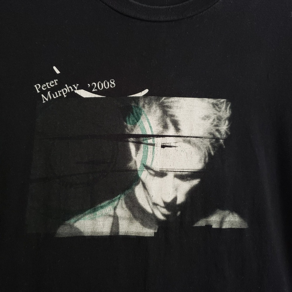 VTG Peter Murphy 2008 Tour T Shirt Medium Black Graphic Tee Bauhaus‎ Goth Rock